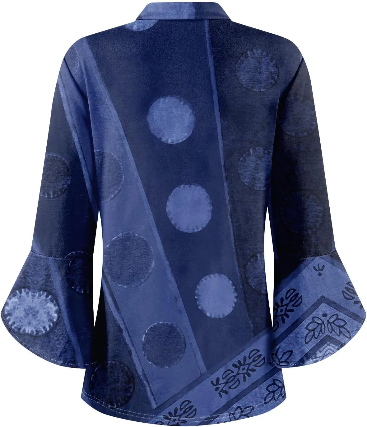 3/4 Length Sleeve Womens Tops V Neck Spring Outfits 2025 Trendy Petal Bell Sleeve Fitted Tunics Tops Shirts