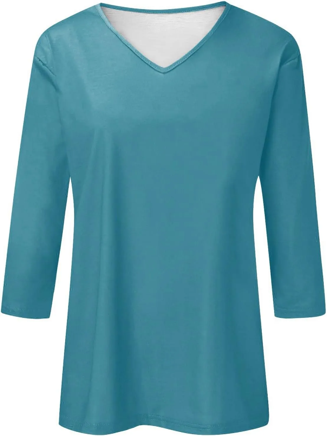 3/4 Sleeve Tops for Women,Casual Summer T Shirts Trendy V Neck Lightweight Soft Plain Tee Loose Fit Tunic Blouse