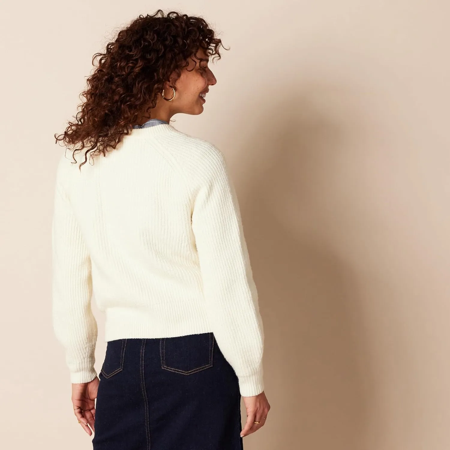 Amazon Essentials Ribbed Long Sleeve Sweaters for Women, Crewneck