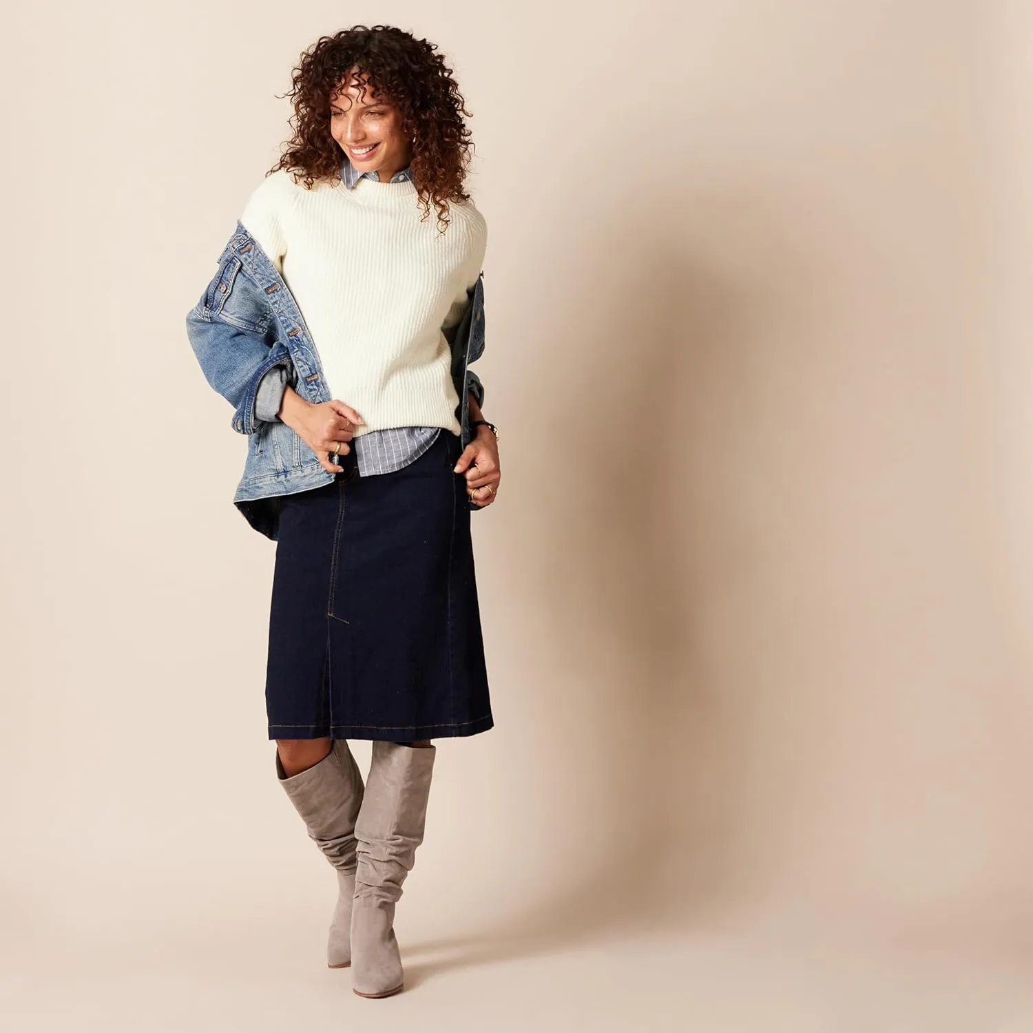 Amazon Essentials Ribbed Long Sleeve Sweaters for Women, Crewneck