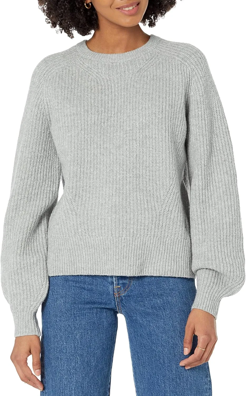 Amazon Essentials Ribbed Long Sleeve Sweaters for Women, Crewneck