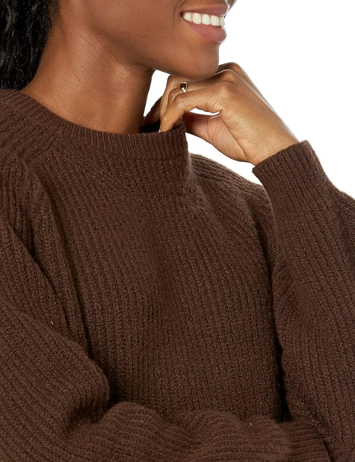 Amazon Essentials Ribbed Long Sleeve Sweaters for Women, Crewneck