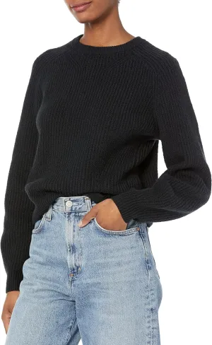Amazon Essentials Ribbed Long Sleeve Sweaters for Women, Crewneck