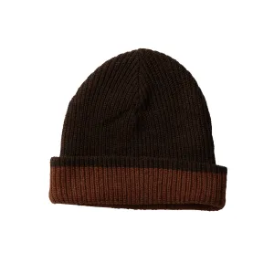Belmont Plaited Reversible Beanie - Brown