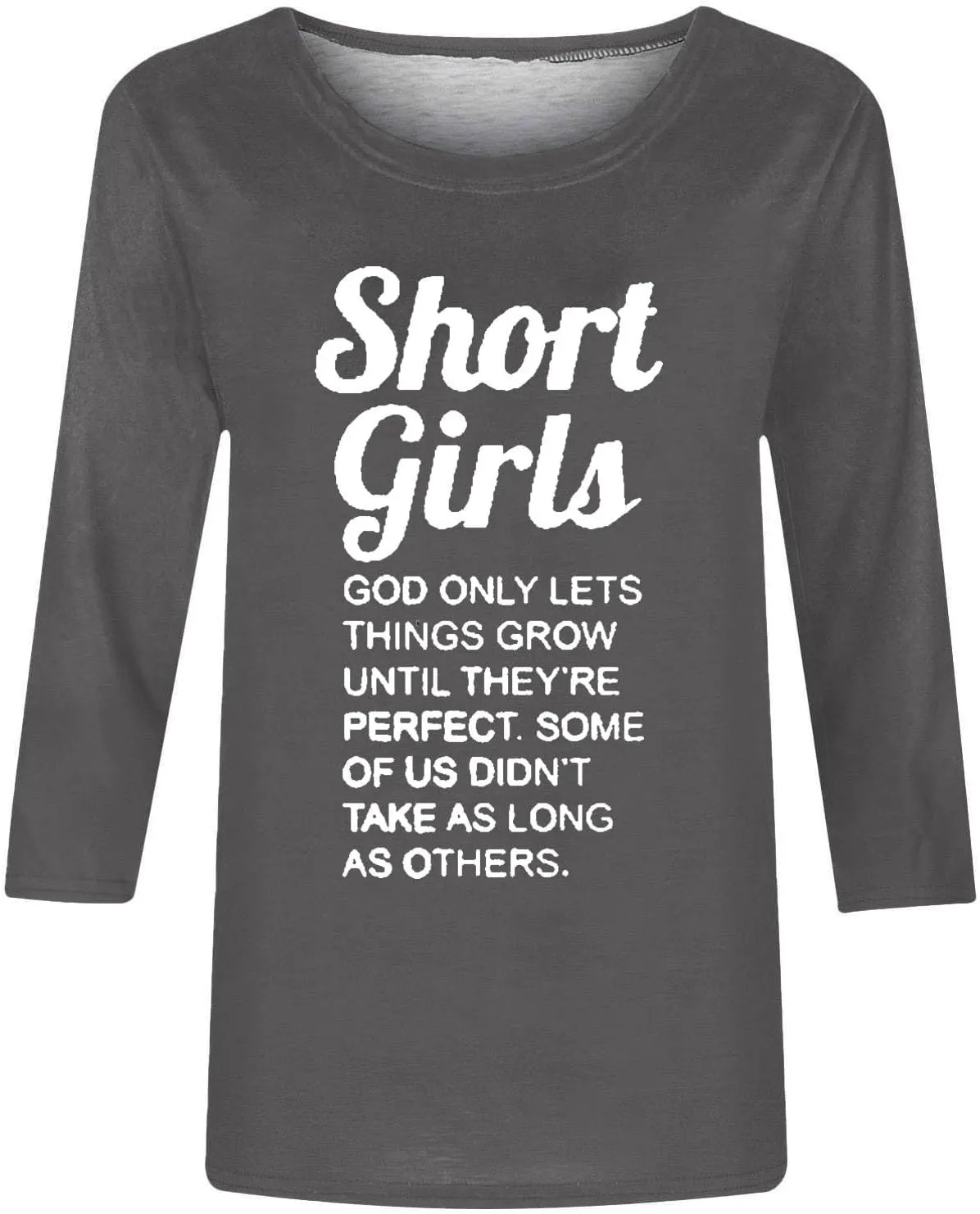 Binmer God Only Lets Things Grow Until They're Perfect Shirts for Womens 3/4 Length Sleeve Tunic Blouse Funny Sayings Tops