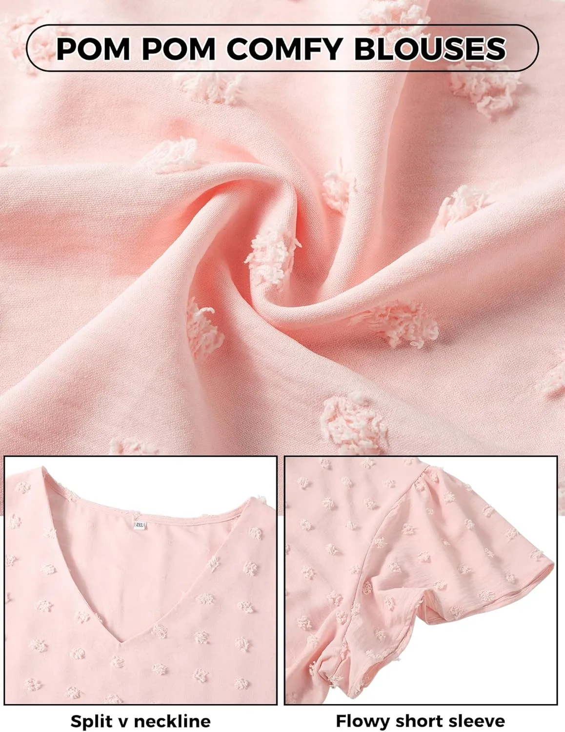 Blouses for Women Dressy Casual V Neck Ruffle Short Sleeve Flowy Tops Cute Summer Shirts Professional Business Tunic
