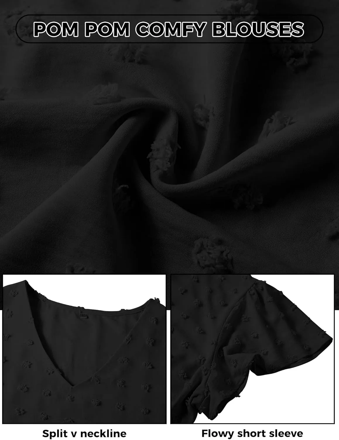 Blouses for Women Dressy Casual V Neck Ruffle Short Sleeve Flowy Tops Cute Summer Shirts Professional Business Tunic
