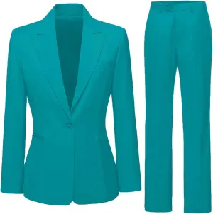 Business Women Suit Set One Button Womens Suits 2 Piece Set Professional Pant Suits for Women