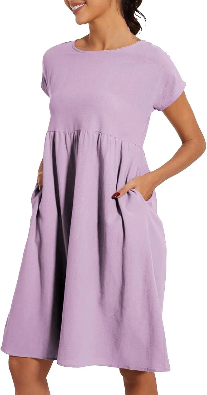 Casual Summer Dresses for Women 2025,Women's T Shirt Dress Boho Dresses Beach Vacation Plus Size Short Sleeves Dress