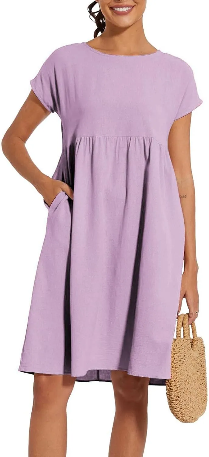 Casual Summer Dresses for Women 2025,Women's T Shirt Dress Boho Dresses Beach Vacation Plus Size Short Sleeves Dress