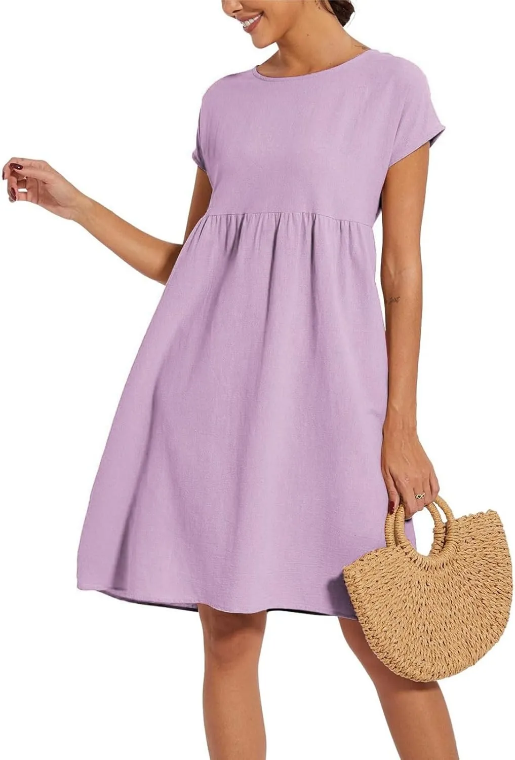 Casual Summer Dresses for Women 2025,Women's T Shirt Dress Boho Dresses Beach Vacation Plus Size Short Sleeves Dress