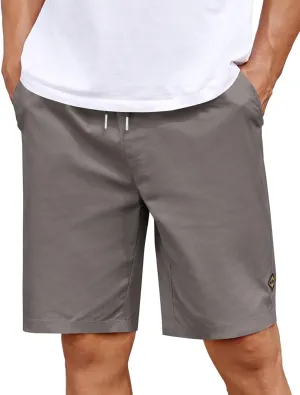 COOFANDY Mens Casual Shorts Cotton Elastic Drawstring Shorts Summer Beach Chino Shorts