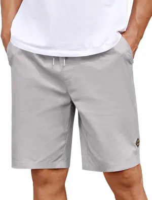 COOFANDY Mens Casual Shorts Cotton Elastic Drawstring Shorts Summer Beach Chino Shorts