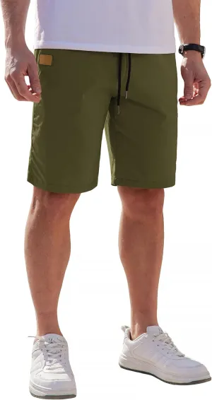 COOFANDY Mens Casual Shorts Cotton Elastic Waist Drawstring Shorts Lightweight Summer Beach Shorts