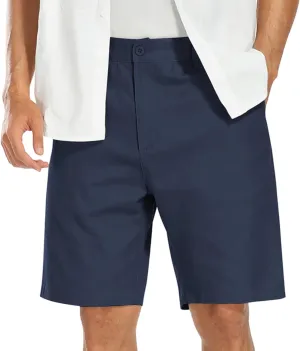 COOFANDY Mens Casual Shorts Cotton Flat Front Shorts Chino Drawstring Shorts with Pocket