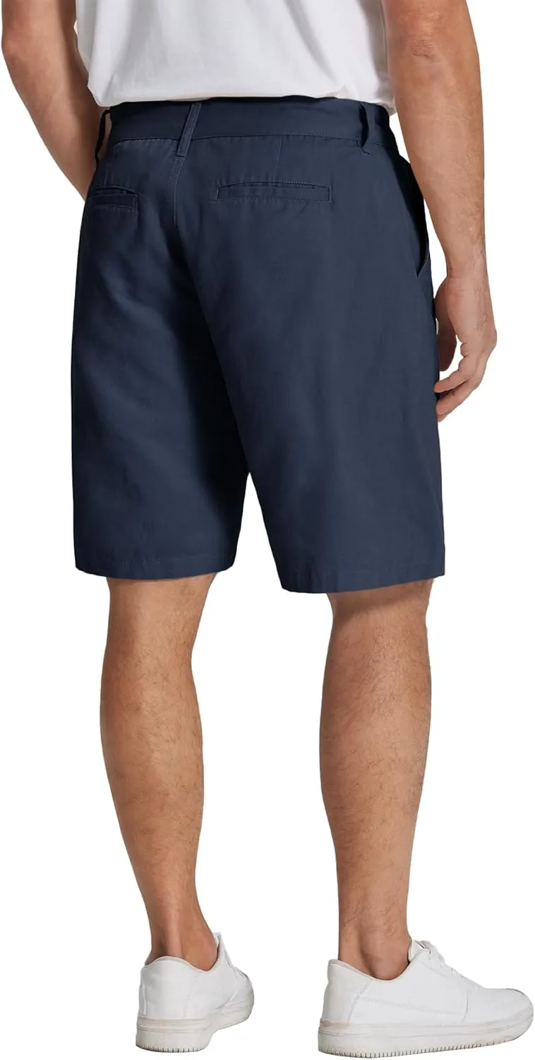 COOFANDY Mens Casual Shorts Cotton Flat Front Shorts Chino Drawstring Shorts with Pocket