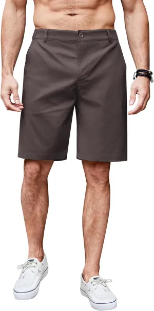 COOFANDY Men's Casual Shorts Linen Flat Front Shorts Elastic Waist Summer Beach Shorts