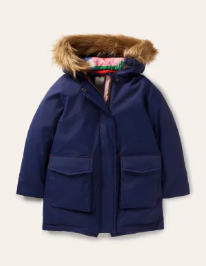 Cosy Waterproof Coat-College Navy Rainbow