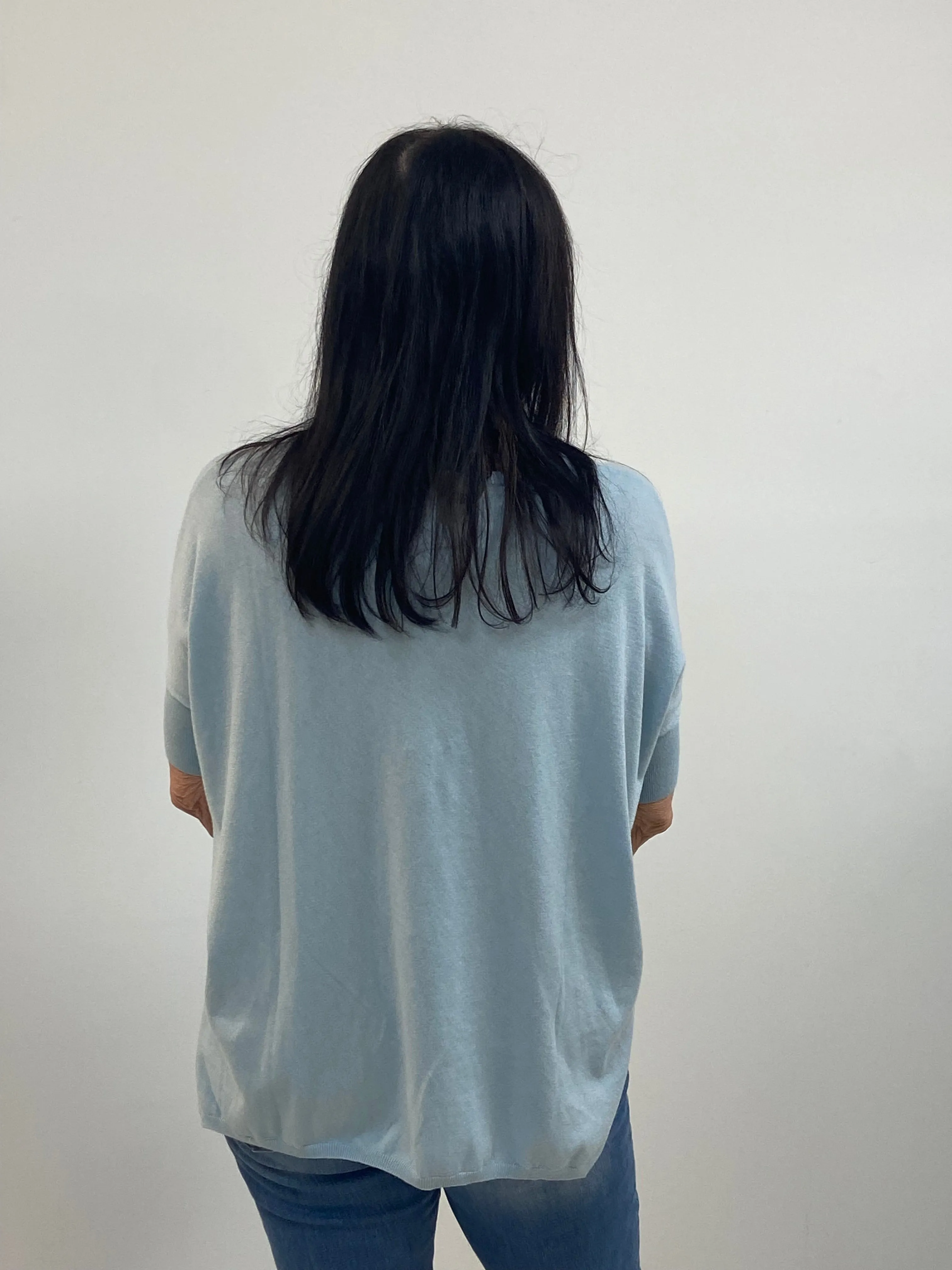 Cotton Cashmere V-neck Sweater