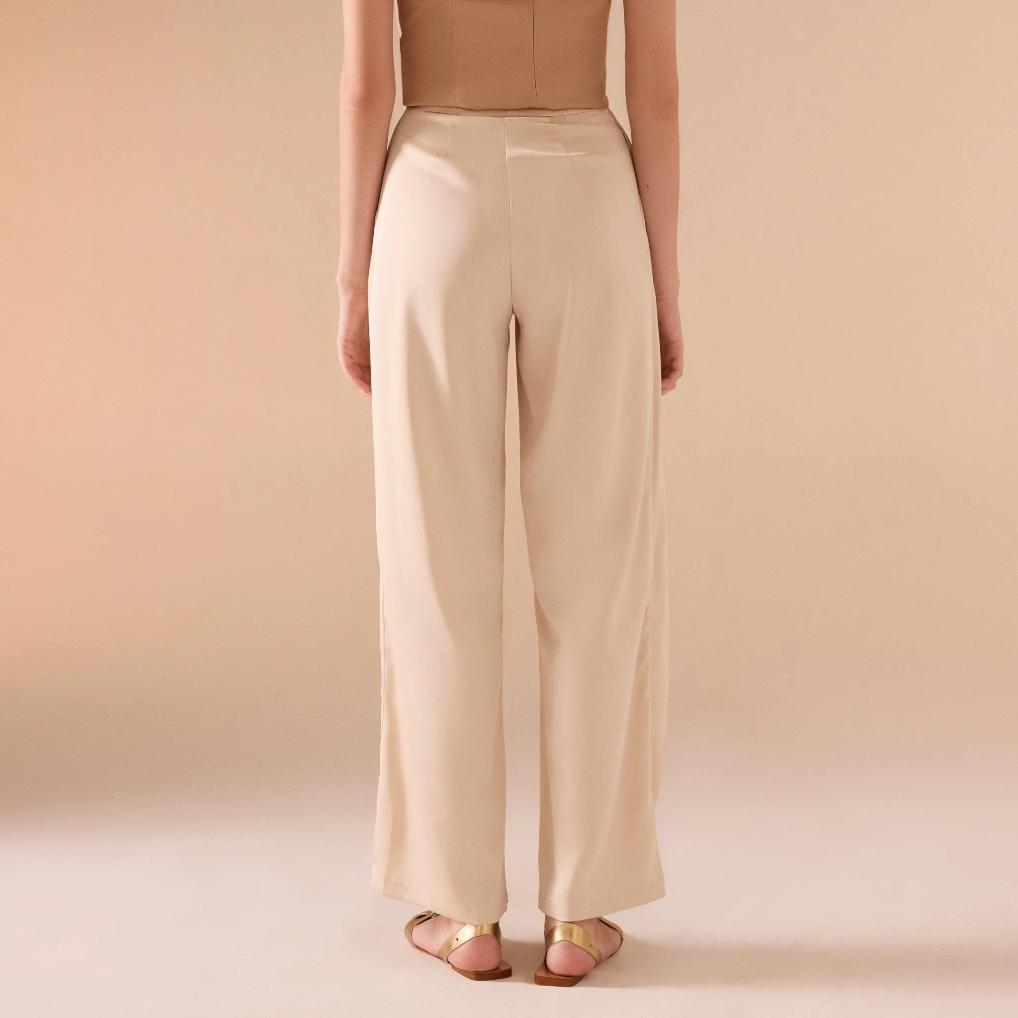 Crossed Hip Wide Leg Pants