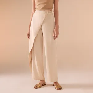 Crossed Hip Wide Leg Pants