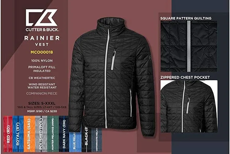 Cutter & Buck Men's Weather Resistant Primaloft Down Alternative Rainier Jacket