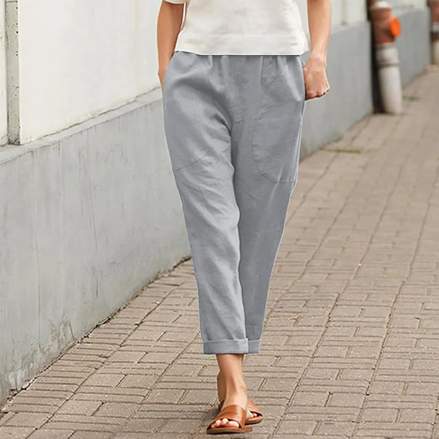 Denim Shorts Women Hole Shorts Summer Lightweight Lounge Shorts with Pocket Elastic Waist Casual Shorts Trousers