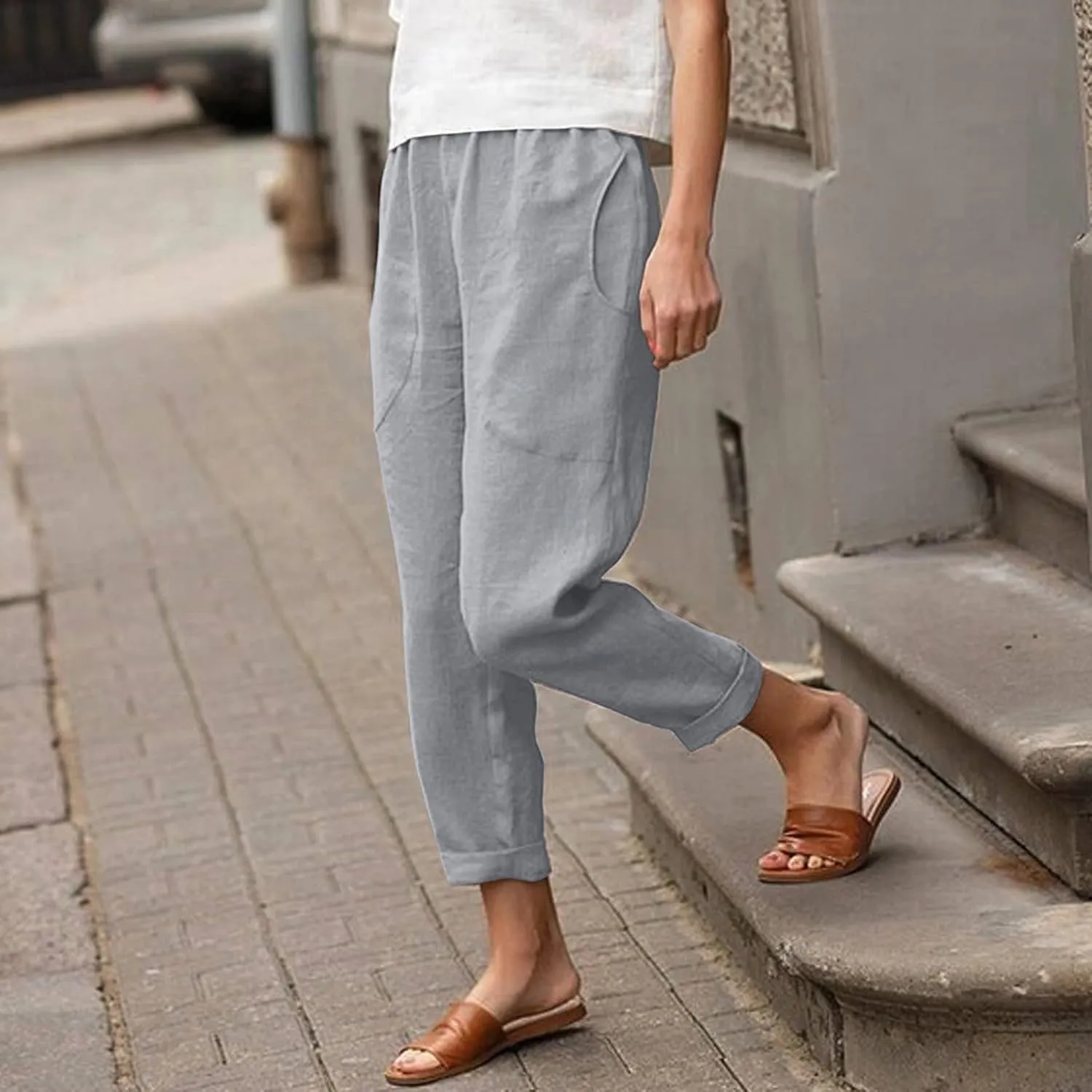 Denim Shorts Women Hole Shorts Summer Lightweight Lounge Shorts with Pocket Elastic Waist Casual Shorts Trousers