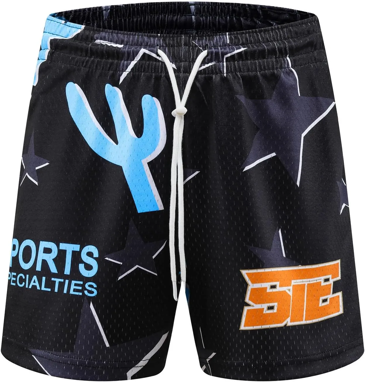 DIOTSR Mens Graphic Basketball Shorts Drawstring Running Workout Shorts Summer Cool Casual Shorts
