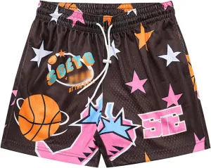 DIOTSR Mens Graphic Basketball Shorts Drawstring Running Workout Shorts Summer Cool Casual Shorts