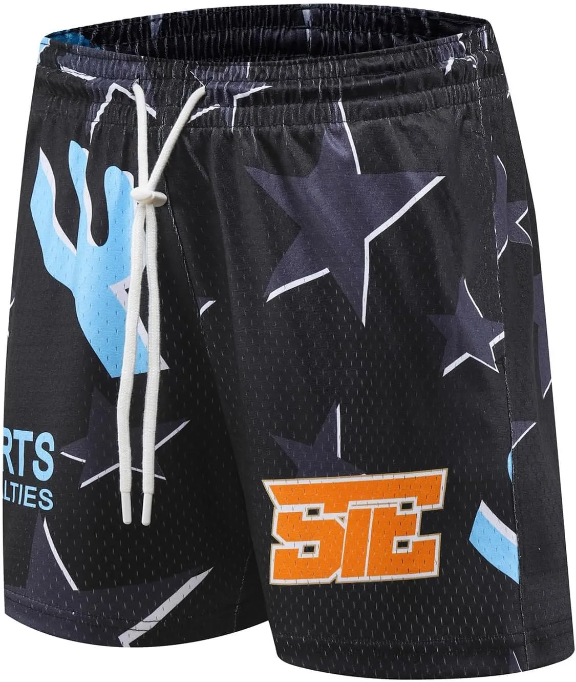 DIOTSR Mens Graphic Basketball Shorts Drawstring Running Workout Shorts Summer Cool Casual Shorts