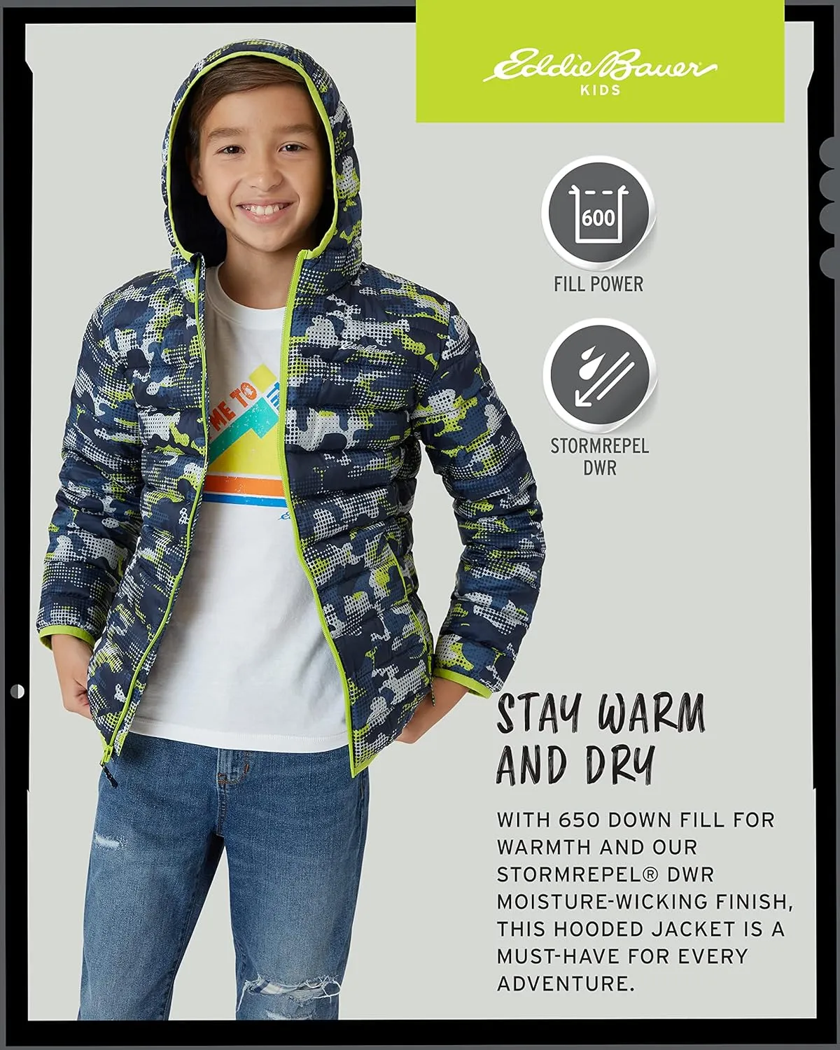 Eddie Bauer Boys' Jacket - CirrusLite Weather Resistant Down Coat for Boys - Insulated Quilted Bubble Puffer (3-20)