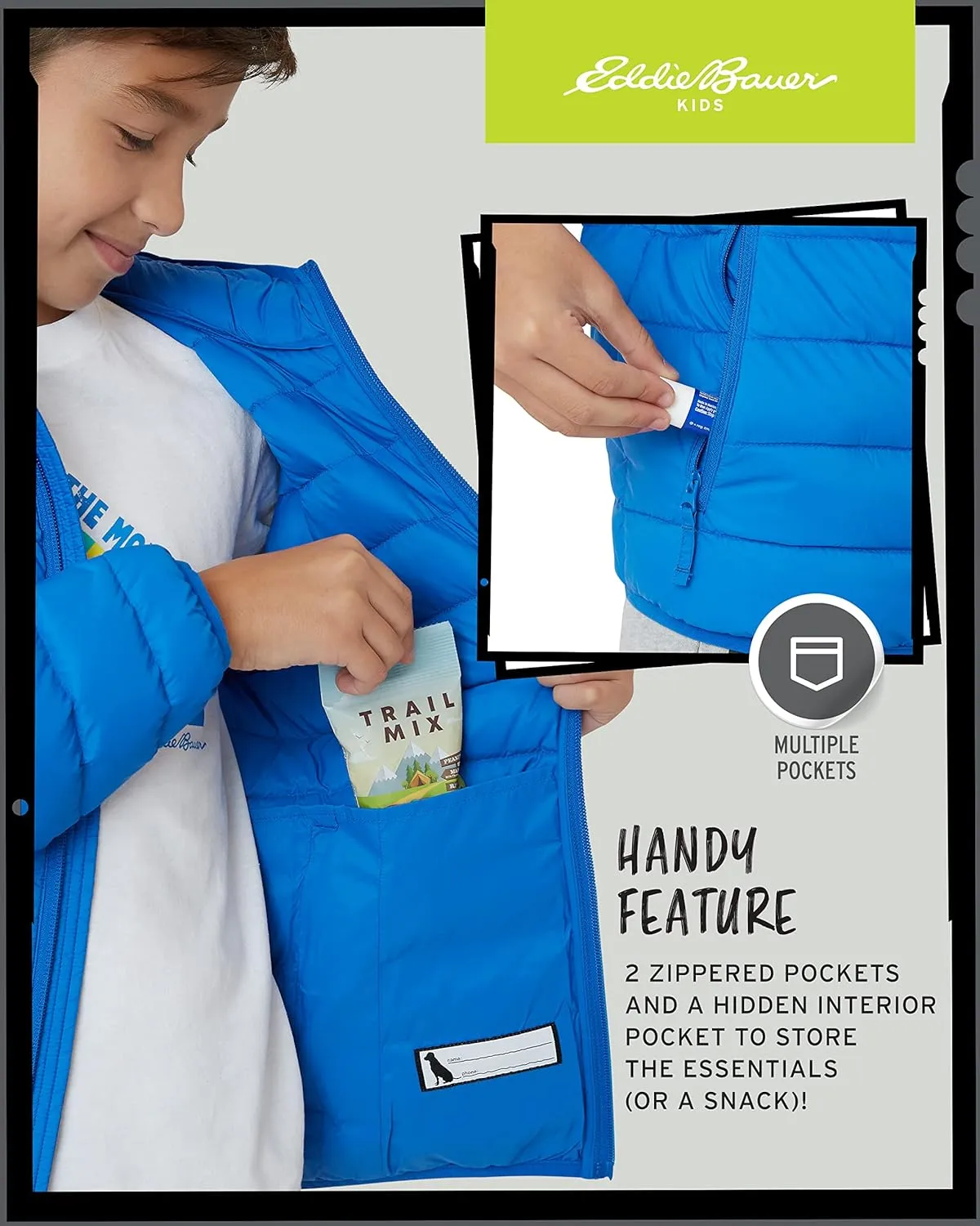 Eddie Bauer Boys' Jacket - CirrusLite Weather Resistant Down Coat for Boys - Insulated Quilted Bubble Puffer (3-20)