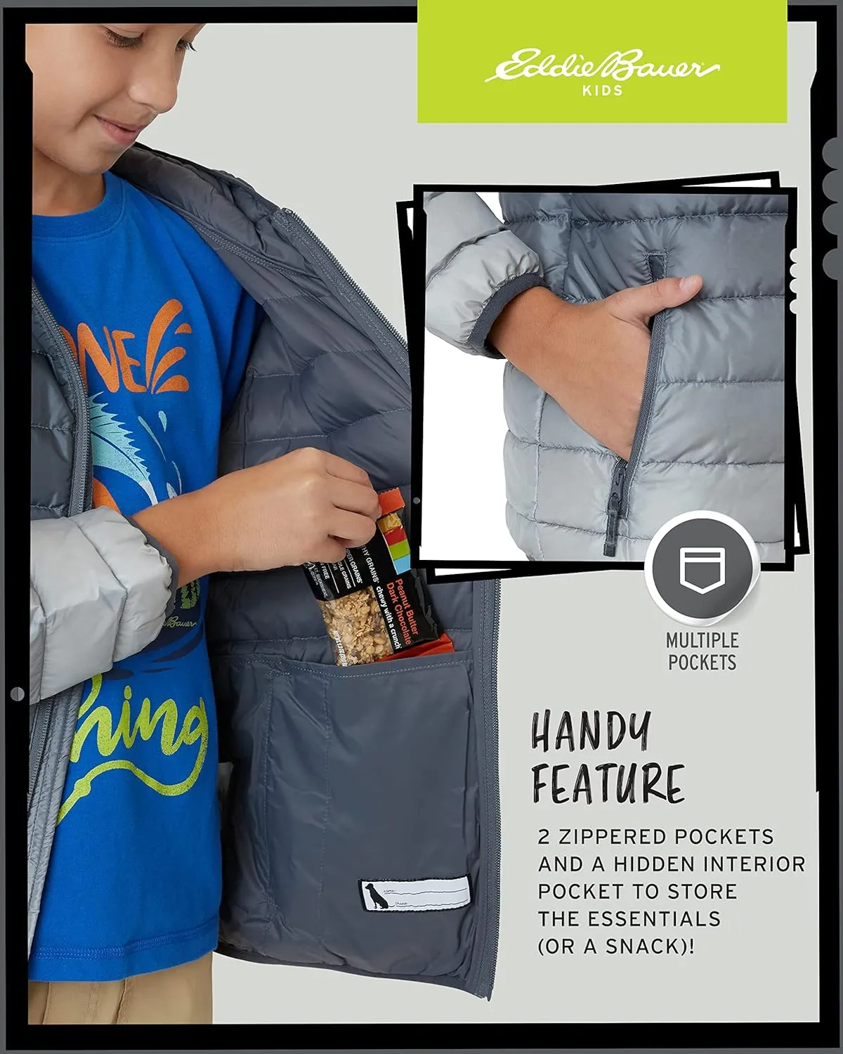 Eddie Bauer Boys' Jacket - CirrusLite Weather Resistant Down Coat for Boys - Insulated Quilted Bubble Puffer (3-20)