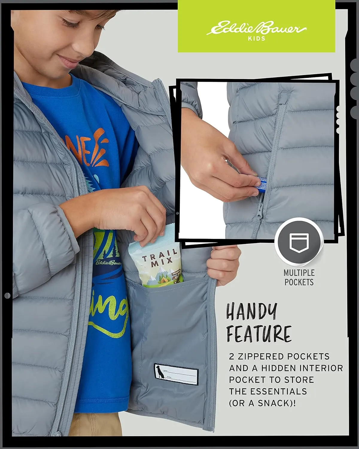 Eddie Bauer Boys' Jacket - CirrusLite Weather Resistant Down Coat for Boys - Insulated Quilted Bubble Puffer (3-20)