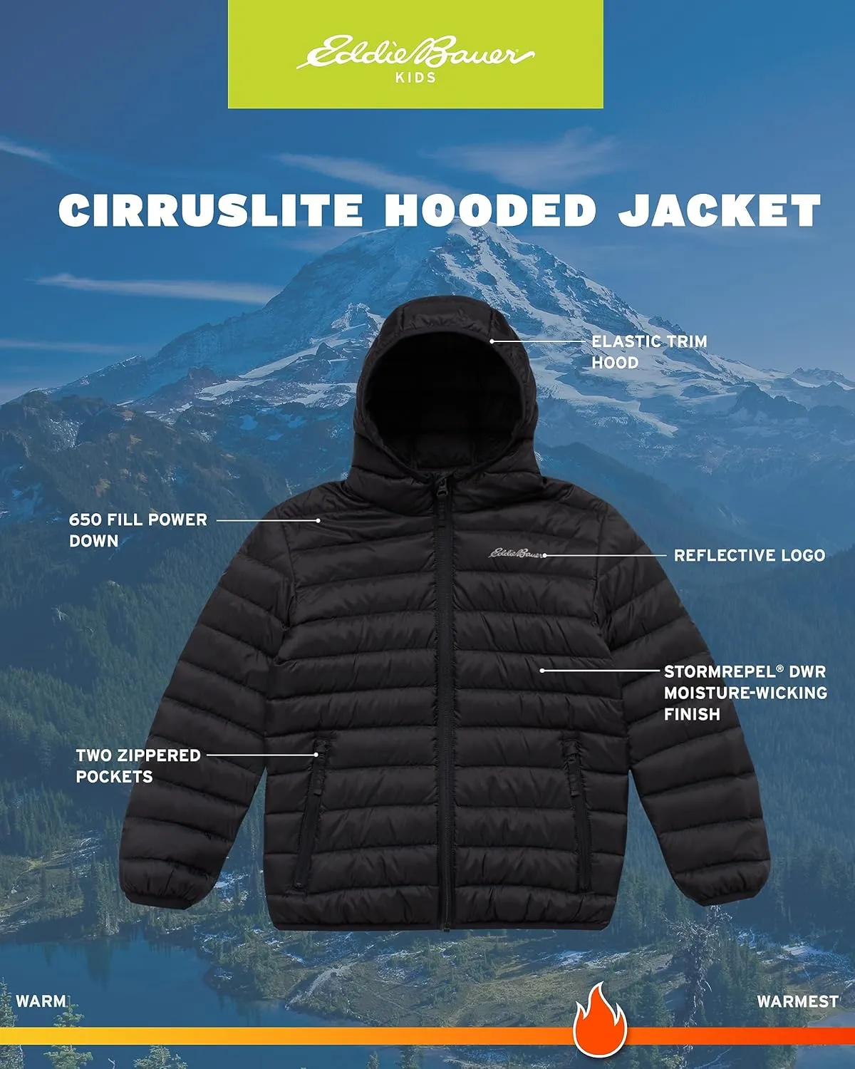Eddie Bauer Boys' Jacket - CirrusLite Weather Resistant Down Coat for Boys - Insulated Quilted Bubble Puffer (3-20)