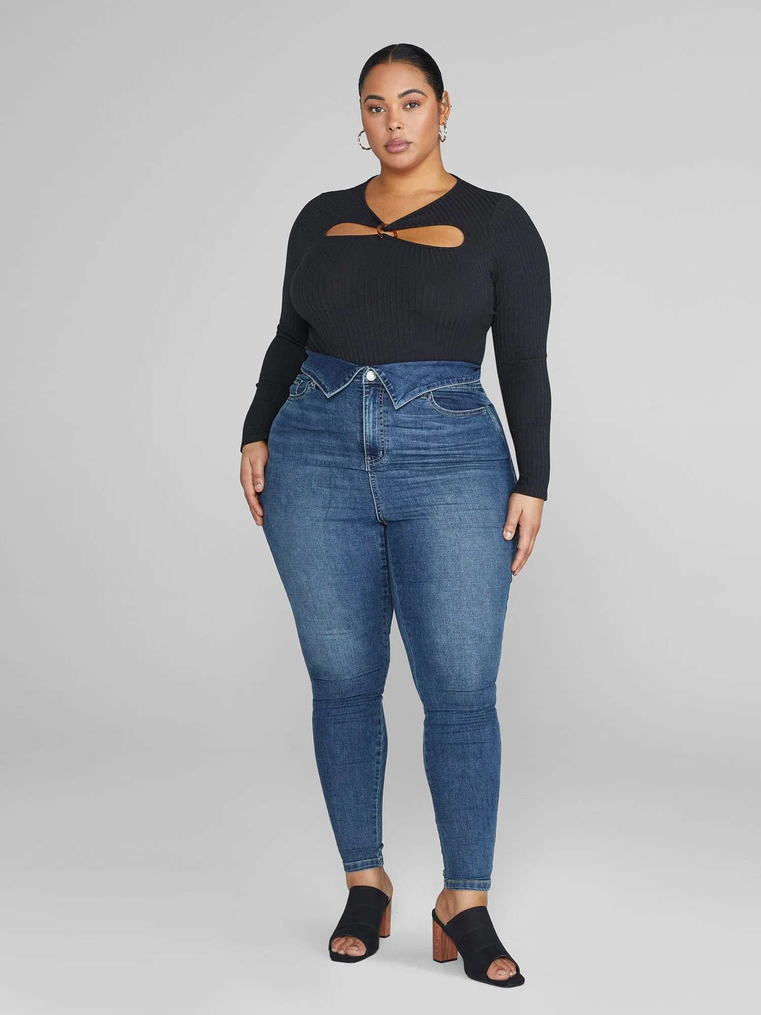 Fashion To Figure - Angie Ribbed Knit Cutout Top