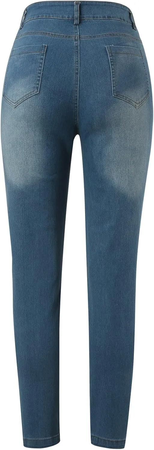 FZVYD Butt Lifting Bootcut Jeans Straight Leg Stretchy Curvy Tummy Control Trendy Denim Jeans High Waisted Slim Fit Jeans