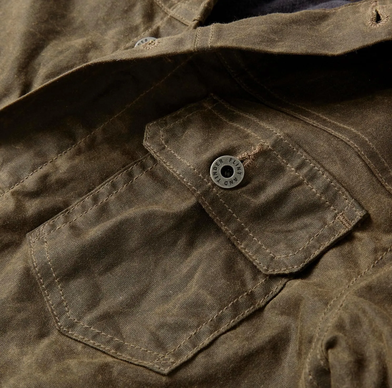 Huckberry Flint and Tinder Men's Flannel-Lined Waxed Trucker Jacket, Water & Weather Resistant Mens Jacket