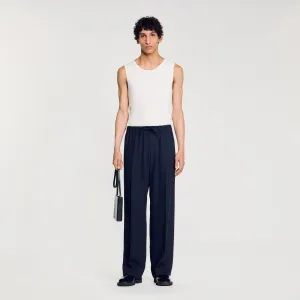 Jogging Large Elasticated Wide-Leg Trousers Midnightblue