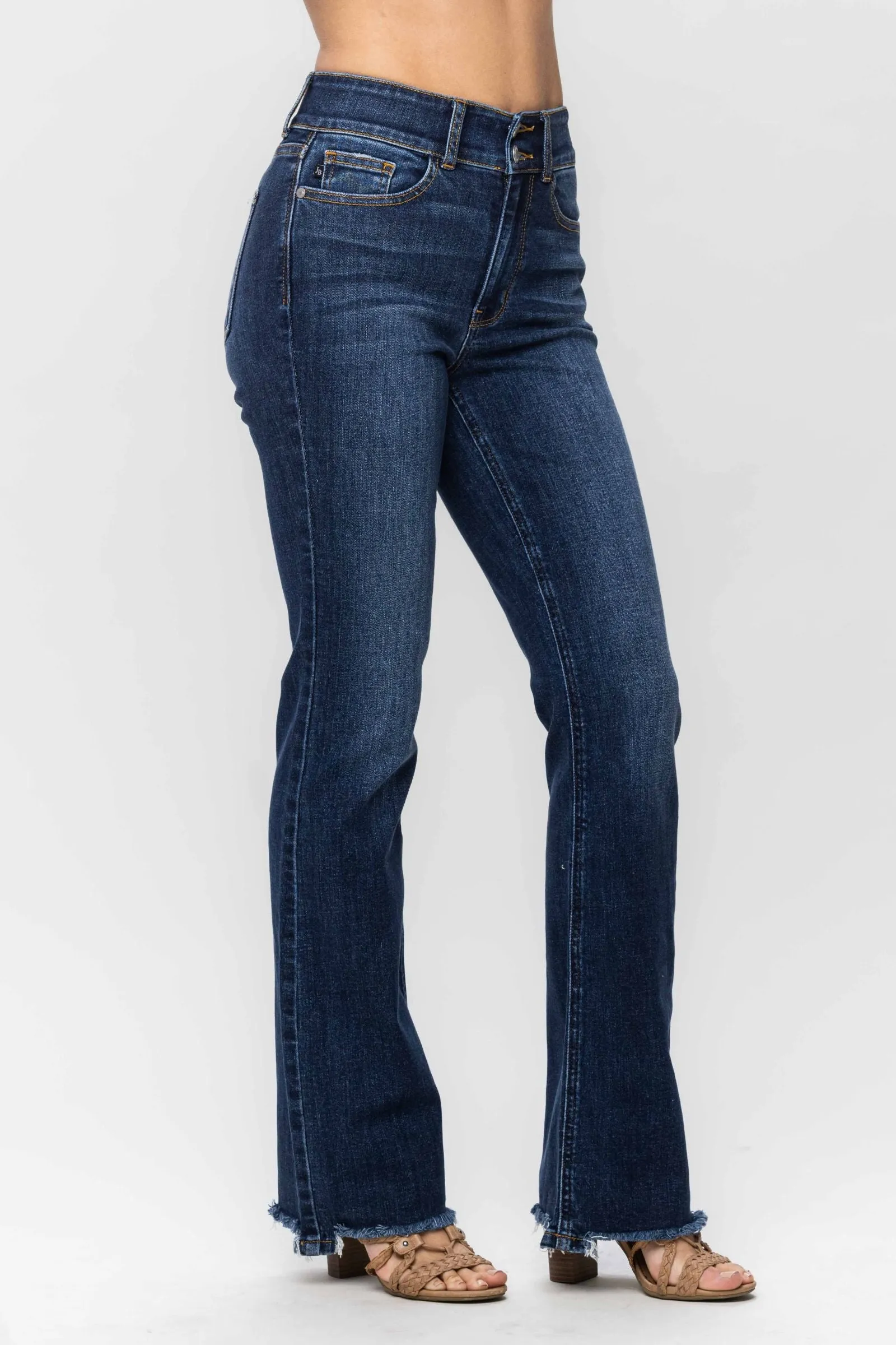 Judy Blue High Waist Frayed Hem Bootcut Denim 82568
