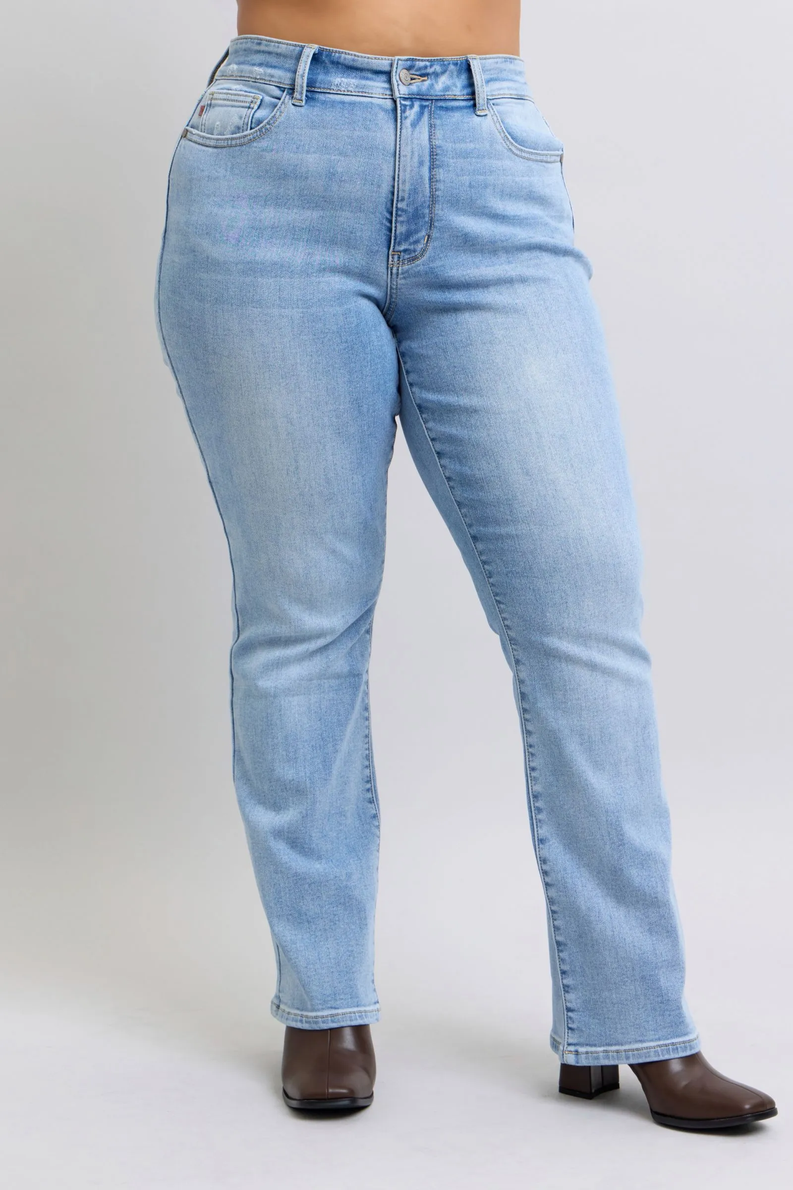 Judy Blue Mid Rise Thermal Bootcut Denim Jeans 82620