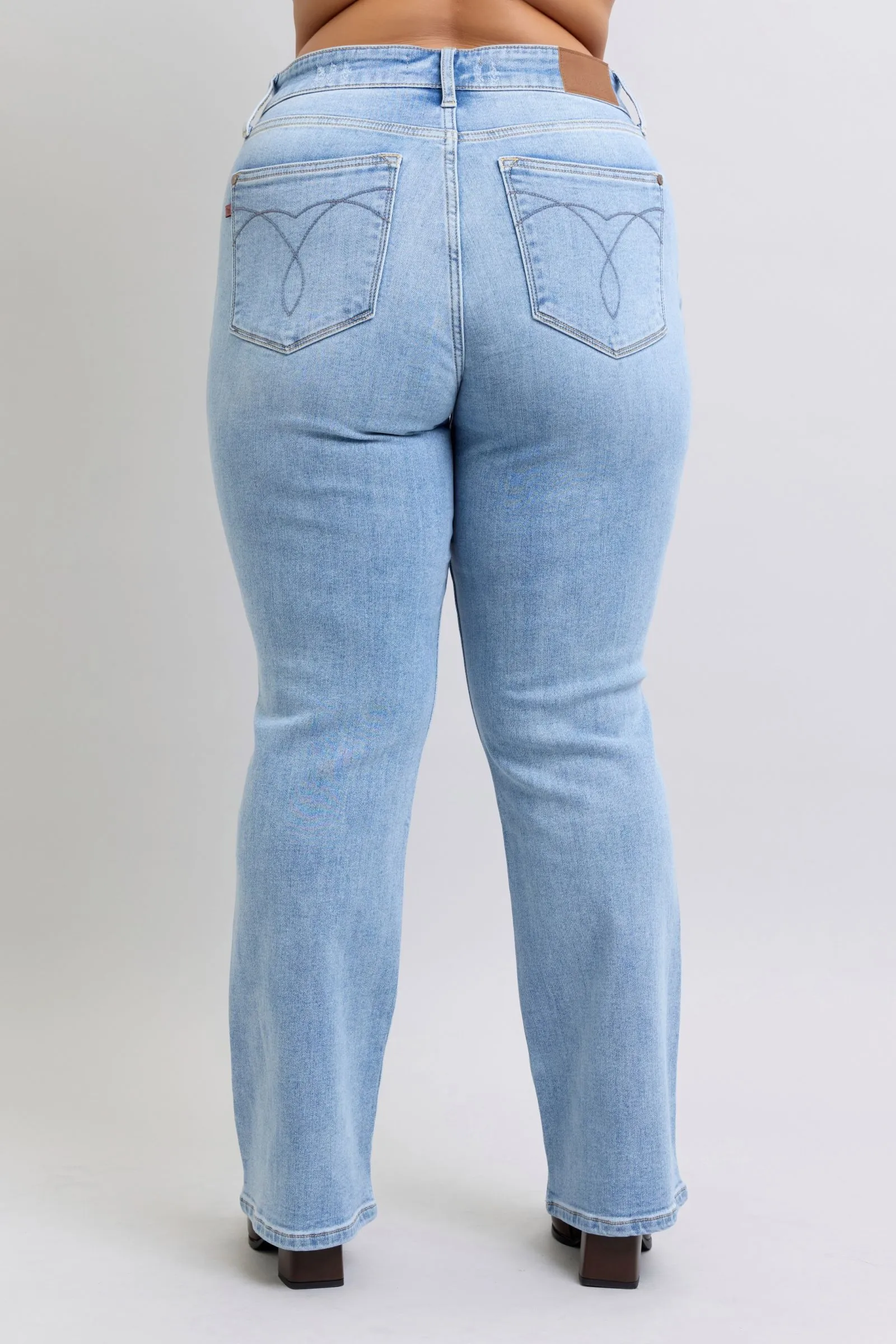 Judy Blue Mid Rise Thermal Bootcut Denim Jeans 82620