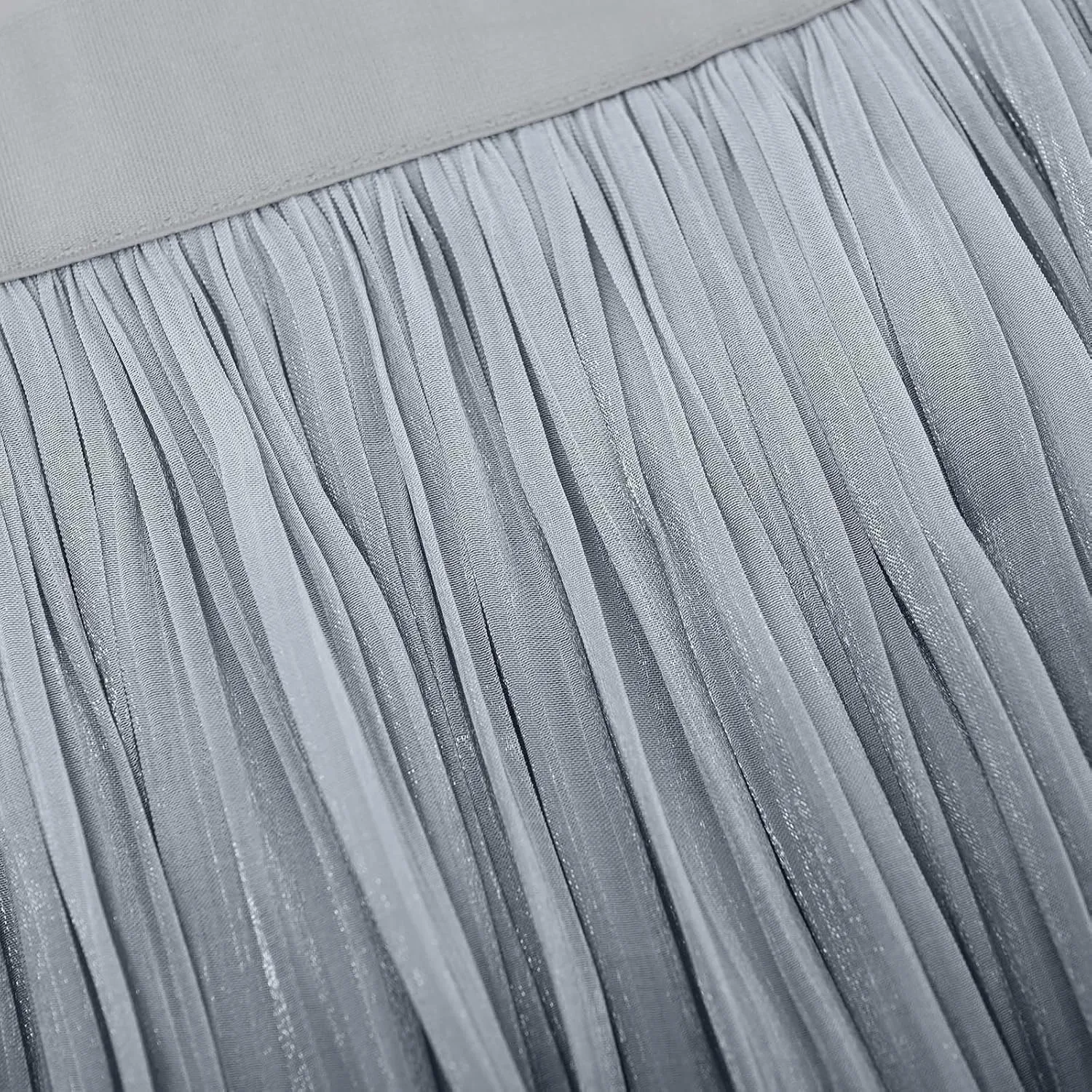 Ladies Trendy Elegant Tulle Skirt Pleated High Waist Tummy Control Midi Skirts Party Dance A-Line Swing Skirt Dress