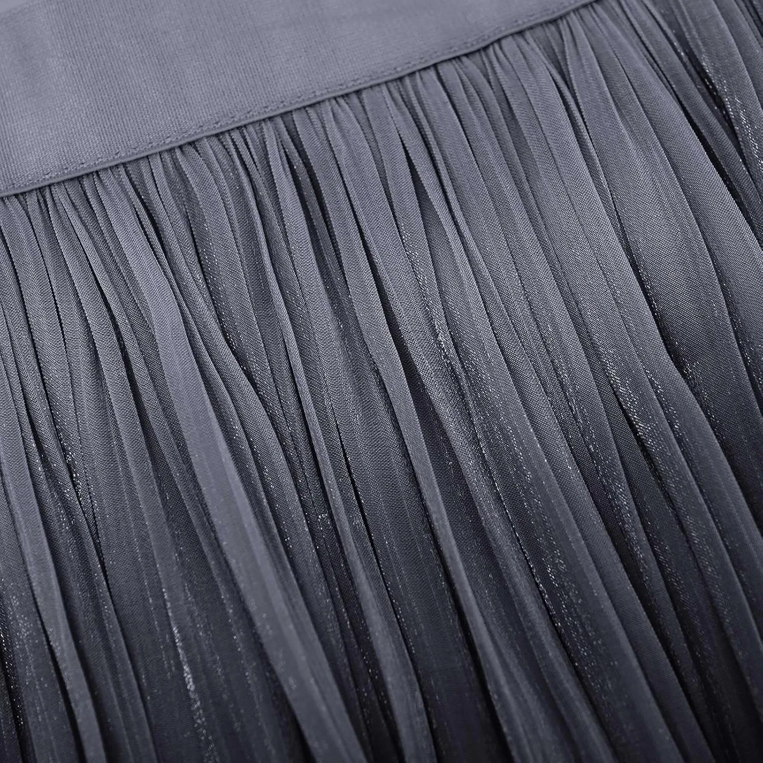 Ladies Trendy Elegant Tulle Skirt Pleated High Waist Tummy Control Midi Skirts Party Dance A-Line Swing Skirt Dress