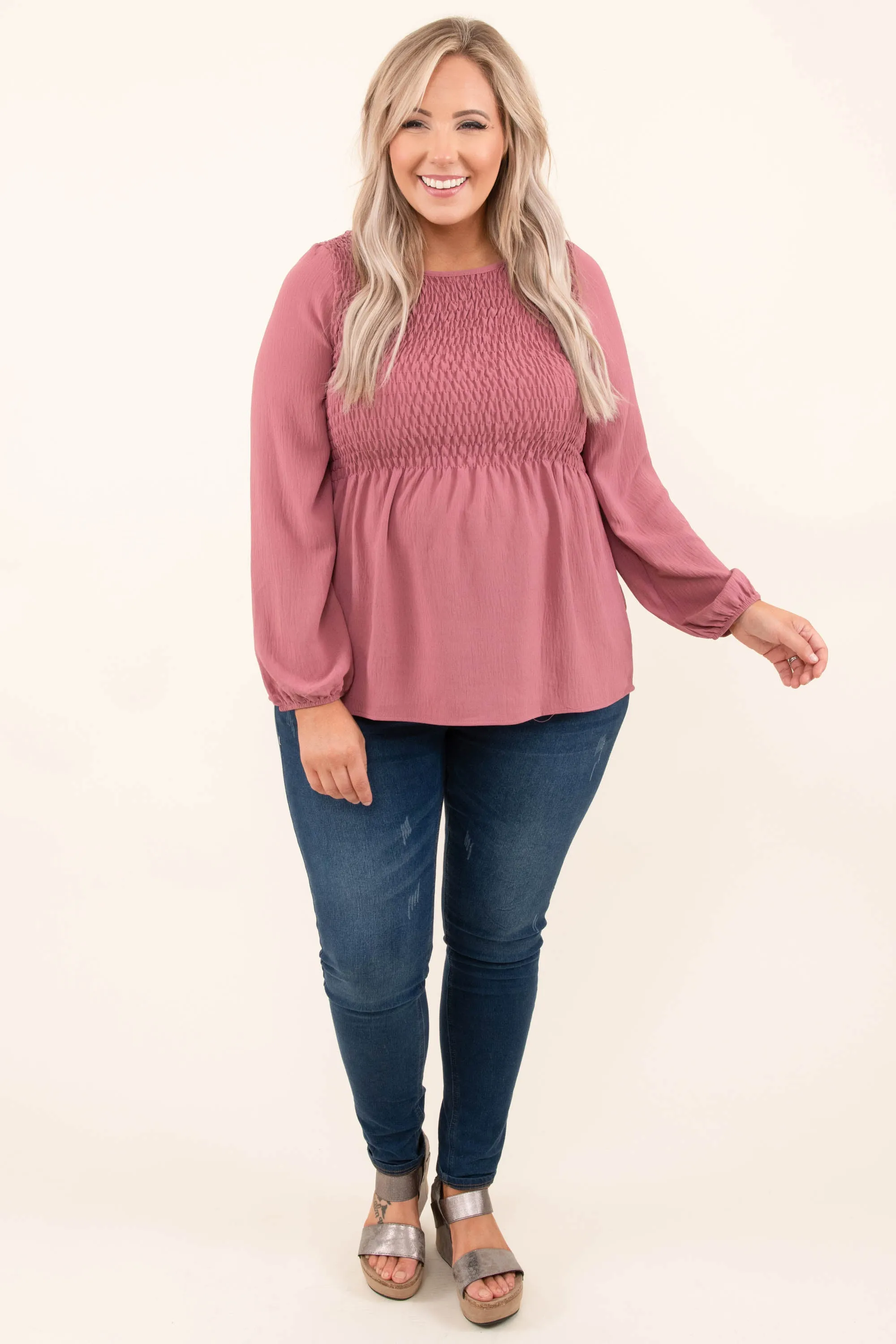 Live A Little, Love A Lot Blouse, Mullberry