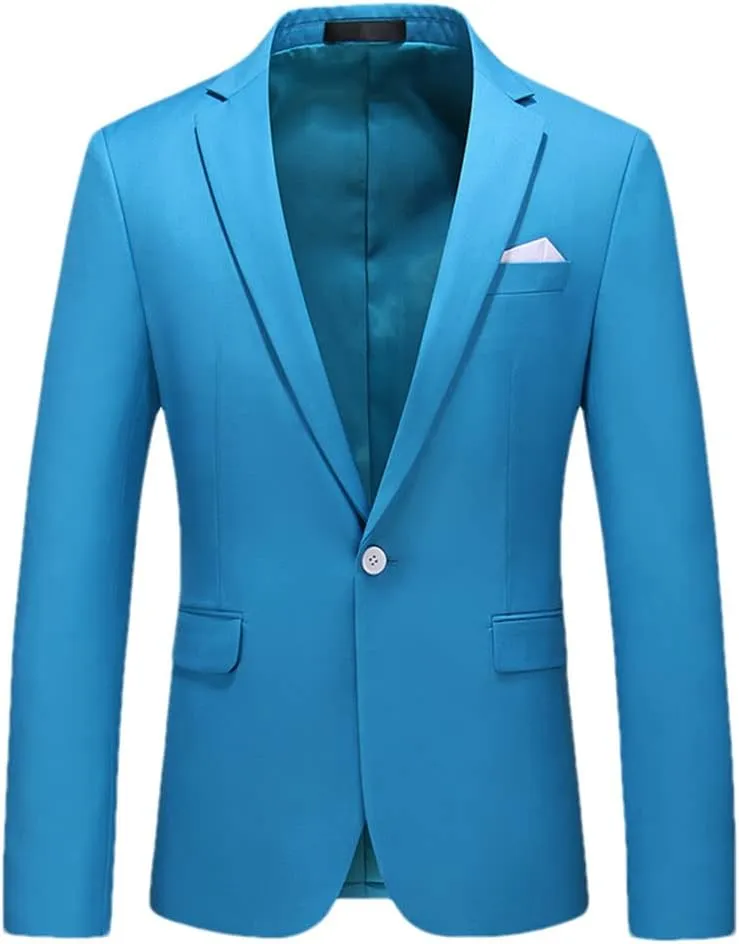 Men Solid Suit Jackets Casual Business Formal Blazer Jacket Mens Formal Wedding Party Blazers