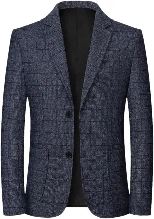 Men Spring Plaid Blazers Jackets Men Business Formal Suits Jackets Male Autumn Casual Slim Fit Blazers Coats