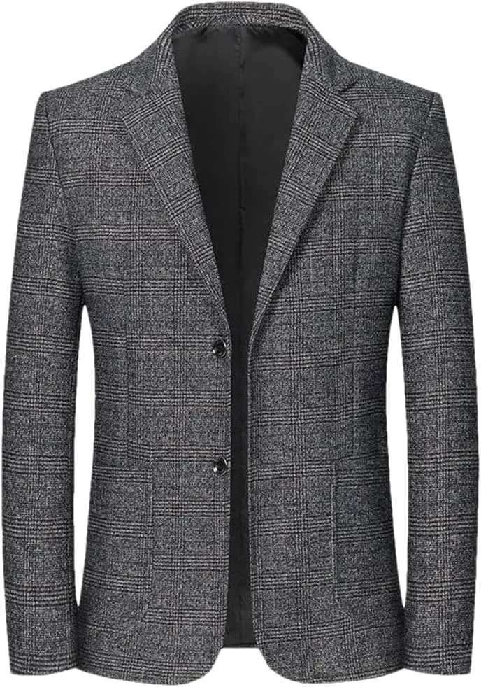 Men Spring Plaid Blazers Jackets Men Business Formal Suits Jackets Male Autumn Casual Slim Fit Blazers Coats