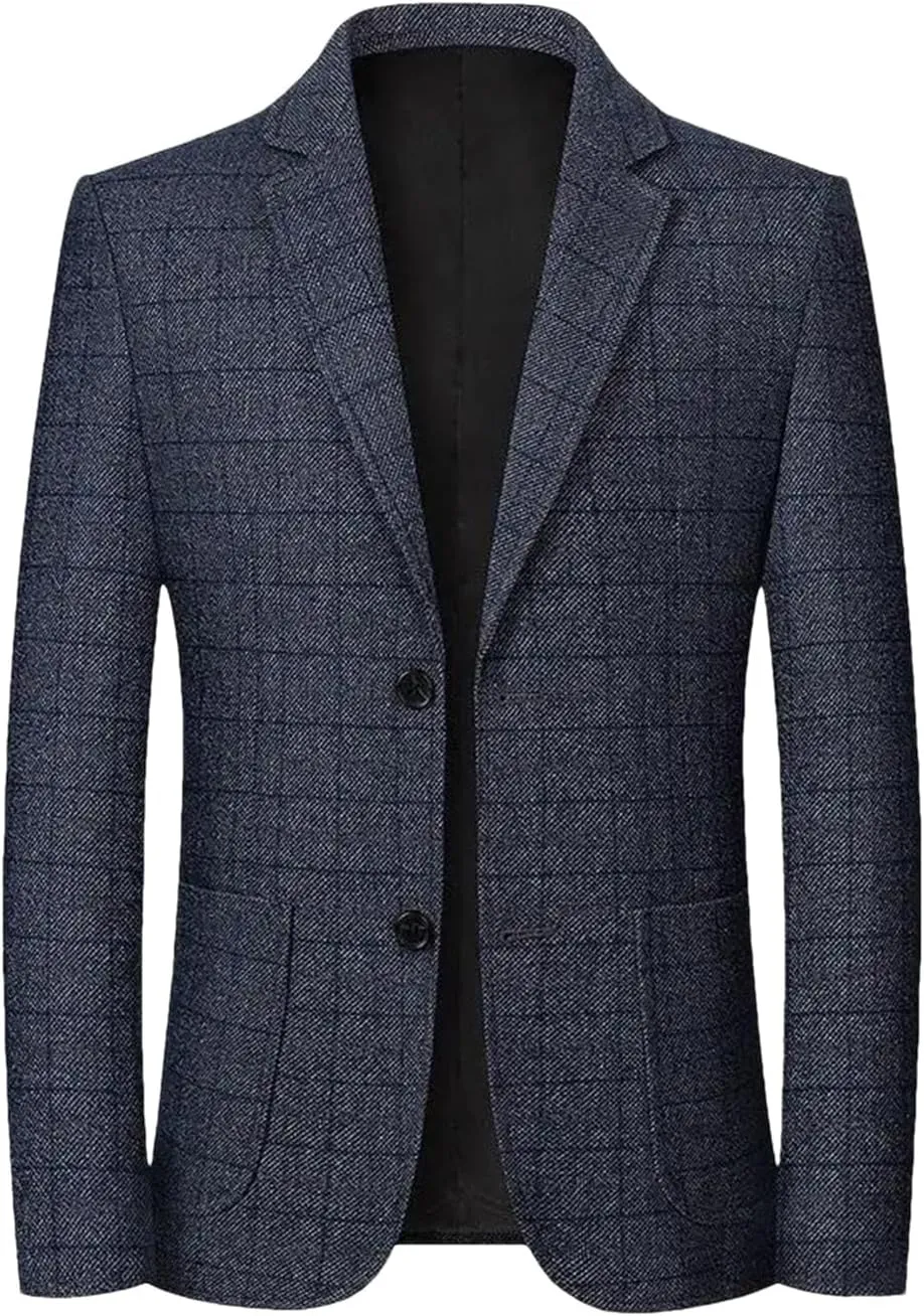 Men Spring Plaid Blazers Jackets Men Business Formal Suits Jackets Male Autumn Casual Slim Fit Blazers Coats